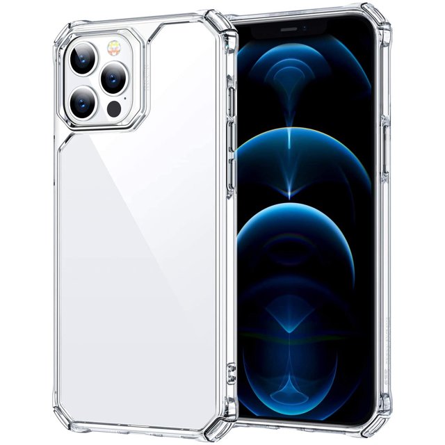 Exian TPU Transparent Case with Protective Corners Clear for iPhone 12 / 12 Pro