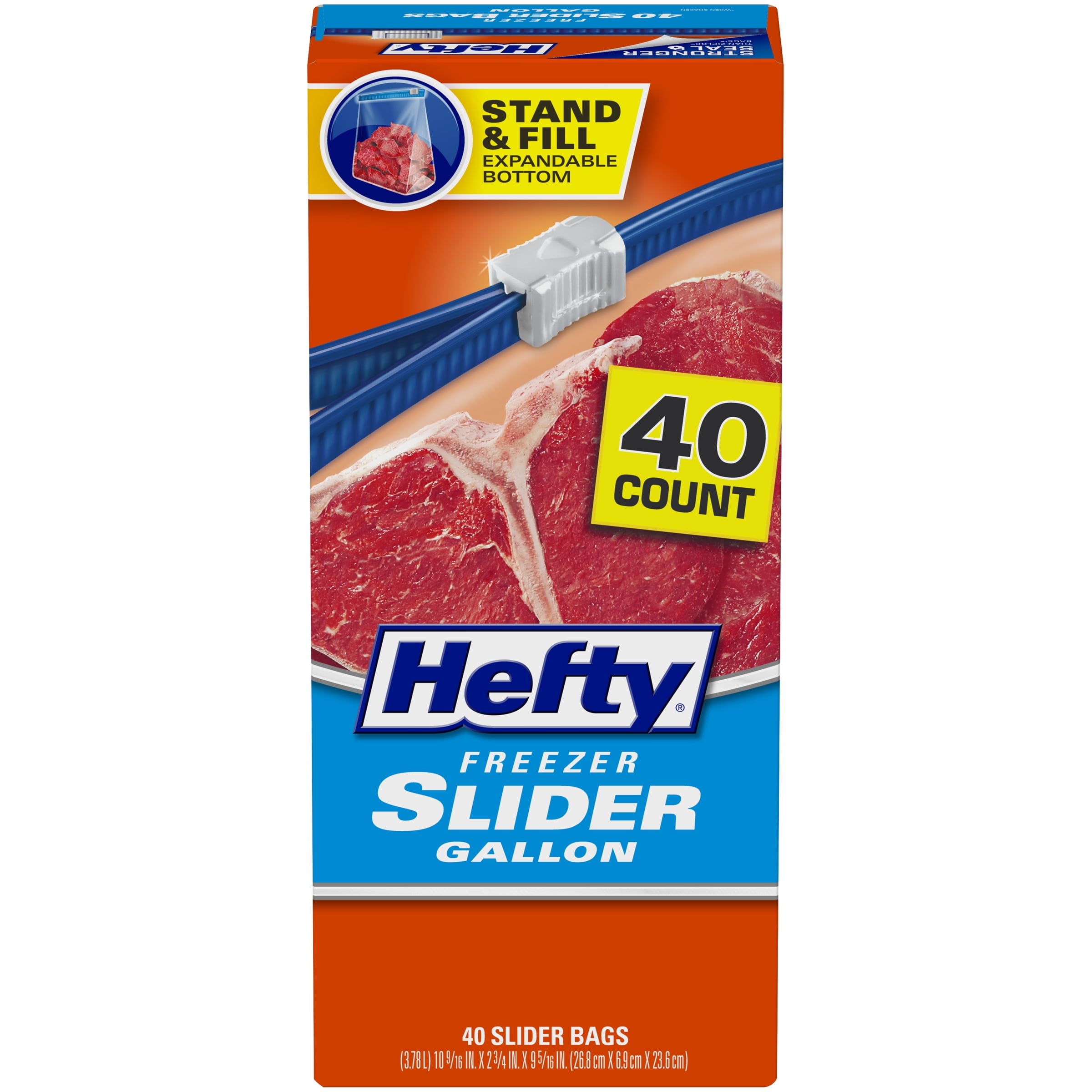 Hefty Slider Freezer Storage Bags 56 Count Pack of 2 Gallon Size 112 Count Total 