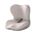 thumbnail image 3 of Almohadilla antideslizante para coche, soporte lumbar para el hogar, cojín de respaldo de asiento de espuma viscoelástica Gris beige, 3 of 9