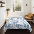 thumbnail image 4 of Navy Blue Flowers Large Tapestry for Bedroom Wall Hanging Tapestry, Watercolor Summer Botanical Floral Ceiling Backdrop Tapestries Poster Blanket Wall Decor for Teens Room Living Room Dorm 100" x 59", 4 of 8