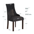 thumbnail image 2 of AFO Wing Back Dining Chairs Set of 4, Button Tufted Fabric Kitchen Chairs with Solid Rubberwood Legs, Upholstered High Back Side Chair, Black, 2 of 8