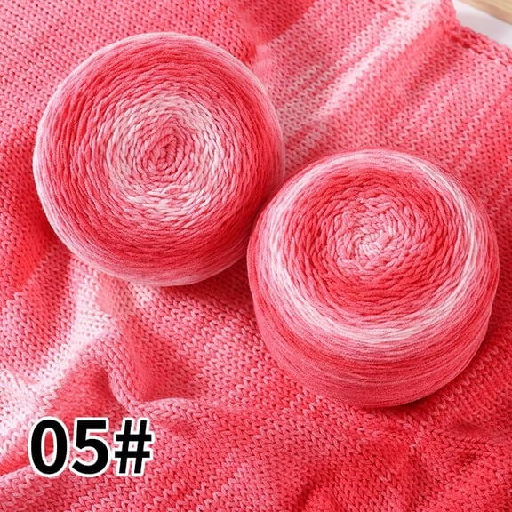 XmhyTop-A 200g Gradient Cotton Acrylic Yarn Variegated Knitting Crochet Yarn for Scarves Shawls Blankets, Soft Color-Changing Yarn,Pink