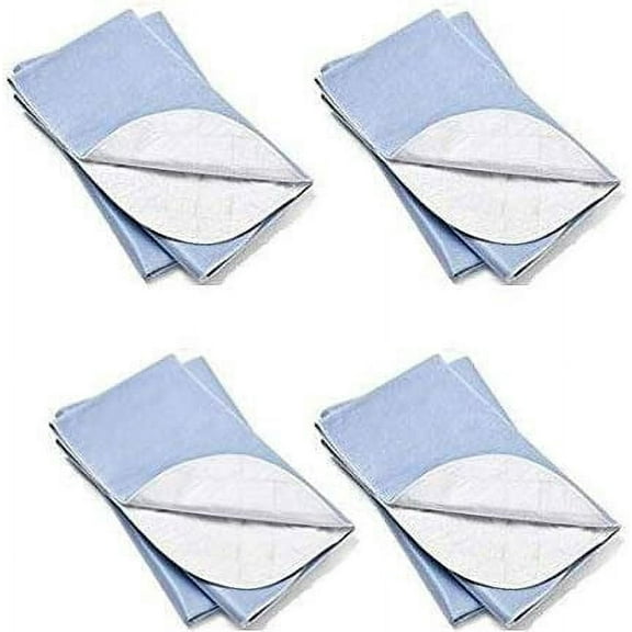 4 Pack 30 x 36 Washable Bed Pads/Reusable Incontinence Underpads Ideal for Children and Adults Wholesale Incontinence Protection/Blue Cloth Chucks Bed Pads Washable