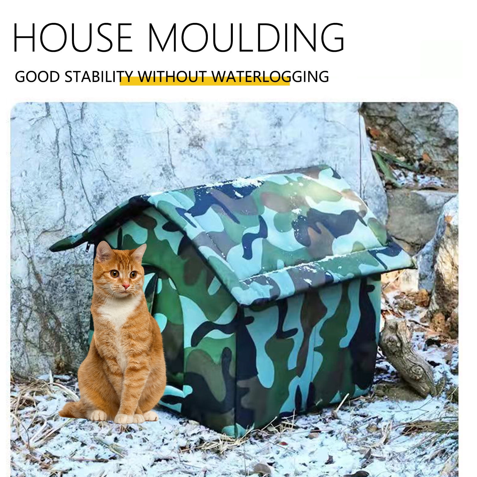 YATLTE Cat Houses for Outdoor Cats, with Waterproof Canvas Roof, Thickened Cold-Proof Nest Kitty Shelter, Cat Dog Tent Cabin for Small Pet Indoor Outdo, Stray Cats Shelter