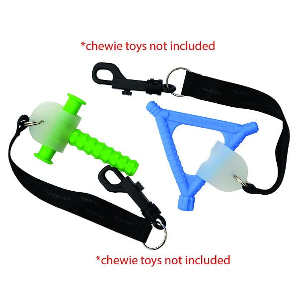 chubuddy Chewy Holders Set of 2 2 Black tethers and 2 natural straps