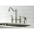 thumbnail image 3 of Kingston Brass KS1276PLBS Heritage Bridge Kitchen Faucet with Brass Sprayer, Polished Nickel, 3 of 5