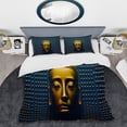 thumbnail image 2 of Designart "Modern Buddha Gold and Blue III" Religious Bedding Covert Set - Spiritual Blue Landscapes Bed Set With 2 Shams, 2 of 6