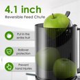 thumbnail image 4 of Masticating Slow Cold Press Juicer with Extra Wide Feed Chute for Vegetables and Fruits - Open Box, 4 of 5
