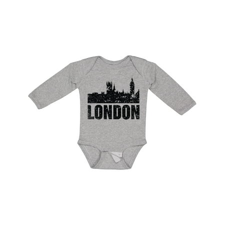 

Inktastic London England City Skyline with Grunge Gift Baby Boy or Baby Girl Long Sleeve Bodysuit