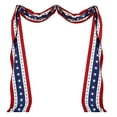 thumbnail image 3 of 4th of July Patriotic Fabric Bunting Swag,19.7X299inch Red White Blue Star Print Flag Ribbon, Independence Day Memorial Day Door Mantel Decor, 3 of 7