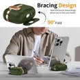 thumbnail image 5 of Rugged Shockproof Case for AirPods Pro 3, Electroplating & Leather Texture Design Cover for Airpods Pro 3rd Generation 2025 with Switch and Carabiner, 5 of 11