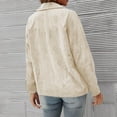 thumbnail image 3 of CILENON Women's Fashion Women's Fall Winter Solid Color Jacket Suit Corduroy Cardigan Jacket (Beige,XXXL), 3 of 4