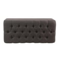 thumbnail image 4 of HomePop Ainsley Traditional Fabric Button Tufted Storage Bench in Gray, 4 of 10