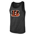 thumbnail image 2 of Men's Majestic Threads Joe Burrow Black Cincinnati Bengals Name & Number Tri-Blend Tank Top, 2 of 3