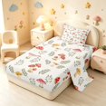 thumbnail image 2 of Homewish Watercolor Plant Mushrooms Twin Sheets,Botanical Fungi Bedding,White Red,3pcs,1 Flat Sheet,1 Fitted Sheet and 1 Pillowcase, 2 of 6