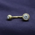 thumbnail image 4 of AFFY 0.33CT Moissanite Diamond Belly Button Navel Rings Body Piercing Jewelry in 14K Yellow Gold over Silver, 4 of 6