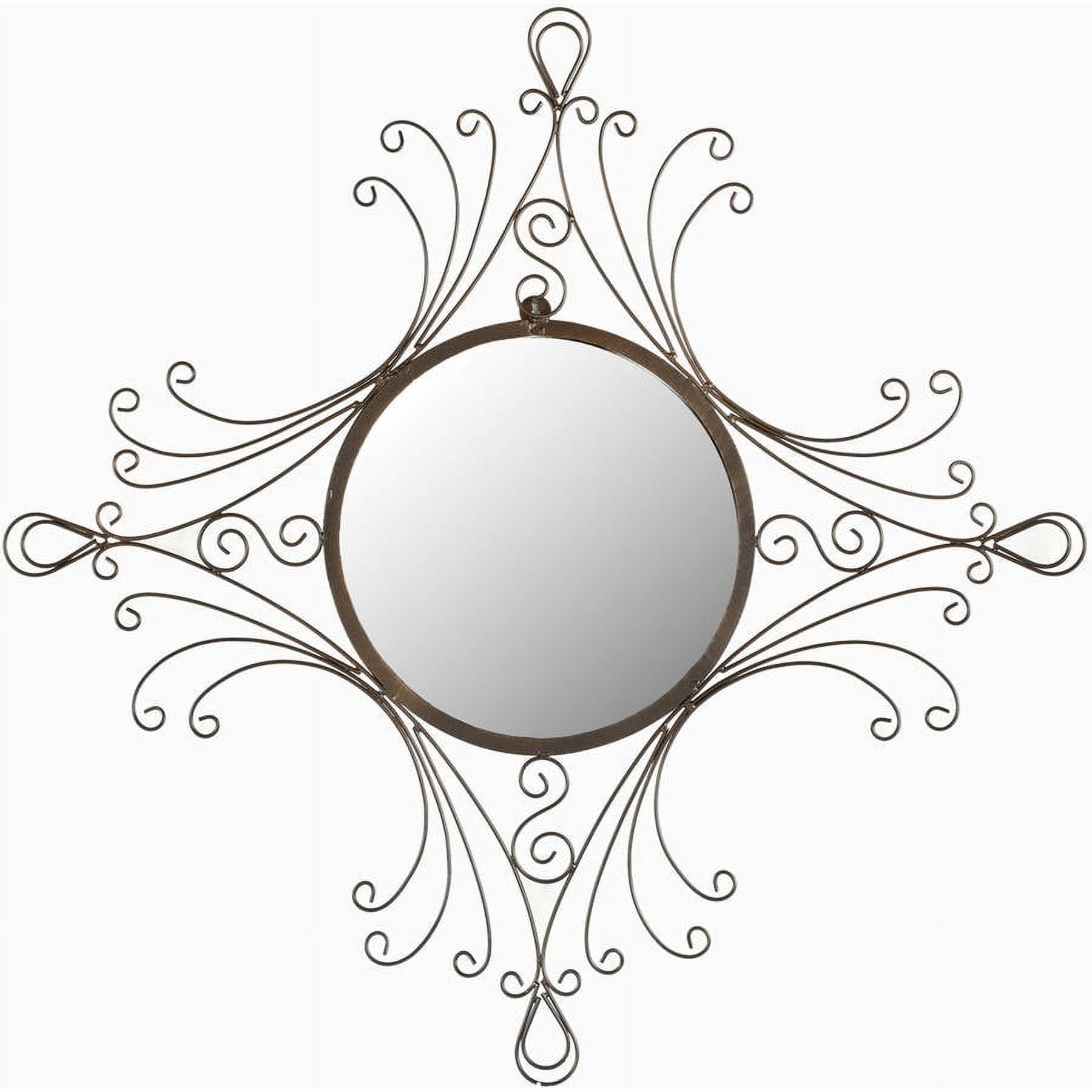SAFAVIEH Maltese Round Glam Mirror, Espresso