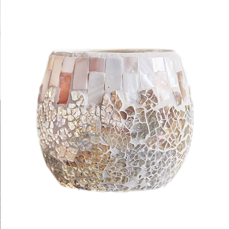 Candles & Holders 1 PCS Mosaic Glass Candle Holder Tea Light Wedding