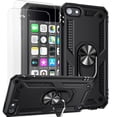 thumbnail image 1 of iPod Touch 7 Case for Kids, iPod Touch 6 Case, iPod Touch 5 Cases, Shockproof Heavy Duty Kickstand Cover for Apple iPod Touch 7th/6th/5th Generation, Red, 1 of 8