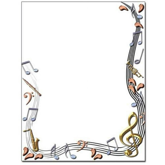 Classical Music Letterhead Laser & Inkjet Printer Paper, 100 Sheets per Pack