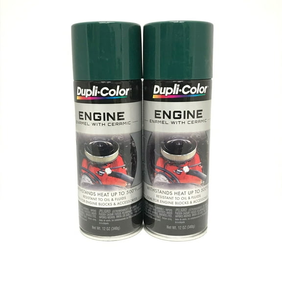 Duplicolor DE1644-2 PACK Engine Enamel Paint w/ Ceramic, Hunter Green - 12oz