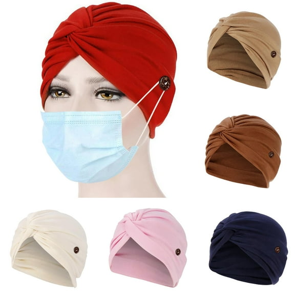 Cheers.US Women Muslim Hair Loss Braid Head Hijab Turban Wrap Cover​ Cancer Cap Hat