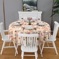 thumbnail image 2 of Corgi Dog and Flower Florals Round Tablecloth 60"x60",Wrinkle Wipeable Table Cloth for Kitchen Dining Room Picnic Patio Party, 2 of 6