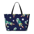 thumbnail image 2 of Balery Astronaut Dinosaur and Space Beach Travel Bag - Water-Resistant, Large Capacity Lightweight Tote with 7 Pockets for Women and Men - Perfect for Beach, Pool, Gym, and Travel, 2 of 7
