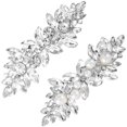 thumbnail image 1 of Pndeyo 2 pinzas para el pelo con diamantes de imitación para mujer, antideslizantes, con flores francesas, para novia, accesorios para el pelo con perlas de cristal brillante, para bodas, fiestas, bai, 1 of 5