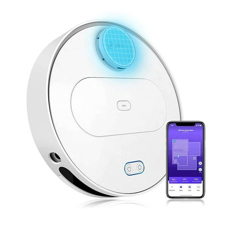 360 Robot Vacuum and Mop Cleaner, Works with Alexa, Intelligent Cleaning with 1800Pa Super Power Suction, Laser Navigating, Multi-Map Management, Up to 110Min for Carpet and Hard