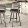 thumbnail image 3 of Amisco Vector 25.5" Distressed Wood Swivel Counter Stool in Dark/ Glossy Gray, 3 of 3