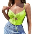 thumbnail image 1 of Moda para mujer Sexy Color sólido Cordón Halter Hollow Short Sling Pompotops lopia988076, 1 of 7