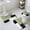 Green, variant on Brown Grey Bath Mat 3 Piece Bathroom Rug Set, Modern Brown Geometric Non Slip Bath Rug Contour Mat and Toilet Lid Cover, Absorbent Shower Mats Soft Bath Rugs and Mats Sets