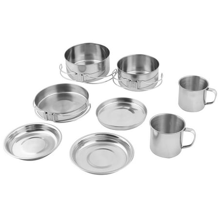 Travel Picnic Outside Stainless Steel Cookware Food Holder Cooking Tool 8 in
