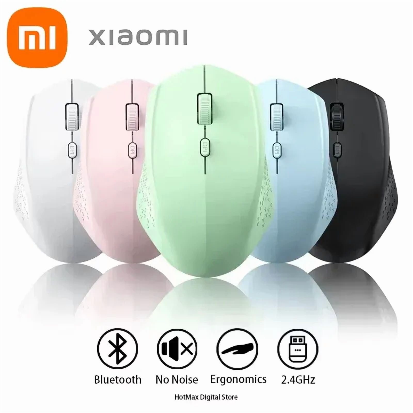 Xiaomi Wireless Bluetooth Mouse 2.4Ghz 1600 DPI Ergonomics Dual Model Type-C Rechargeable Mini Mute Mouses For PC Android Ios