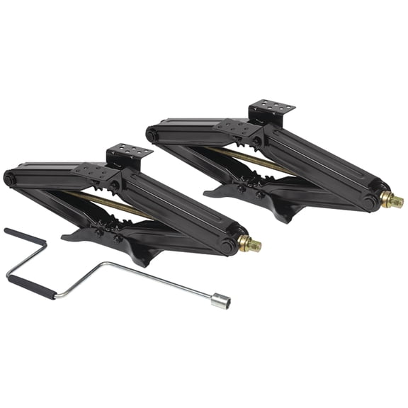 Fultyme RV 2130 Trailer Stabilizing Scissor Jacks with Crank Handle, 24" - Sold in Pairs