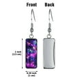thumbnail image 2 of WIRESTER 1 Pair/Set Purple Nebula Galaxy Stainless Steel + Glass Rectangle Drop Earring Fashion Jewelry Drop Dangle Hook Earrings for Women, 2 of 6