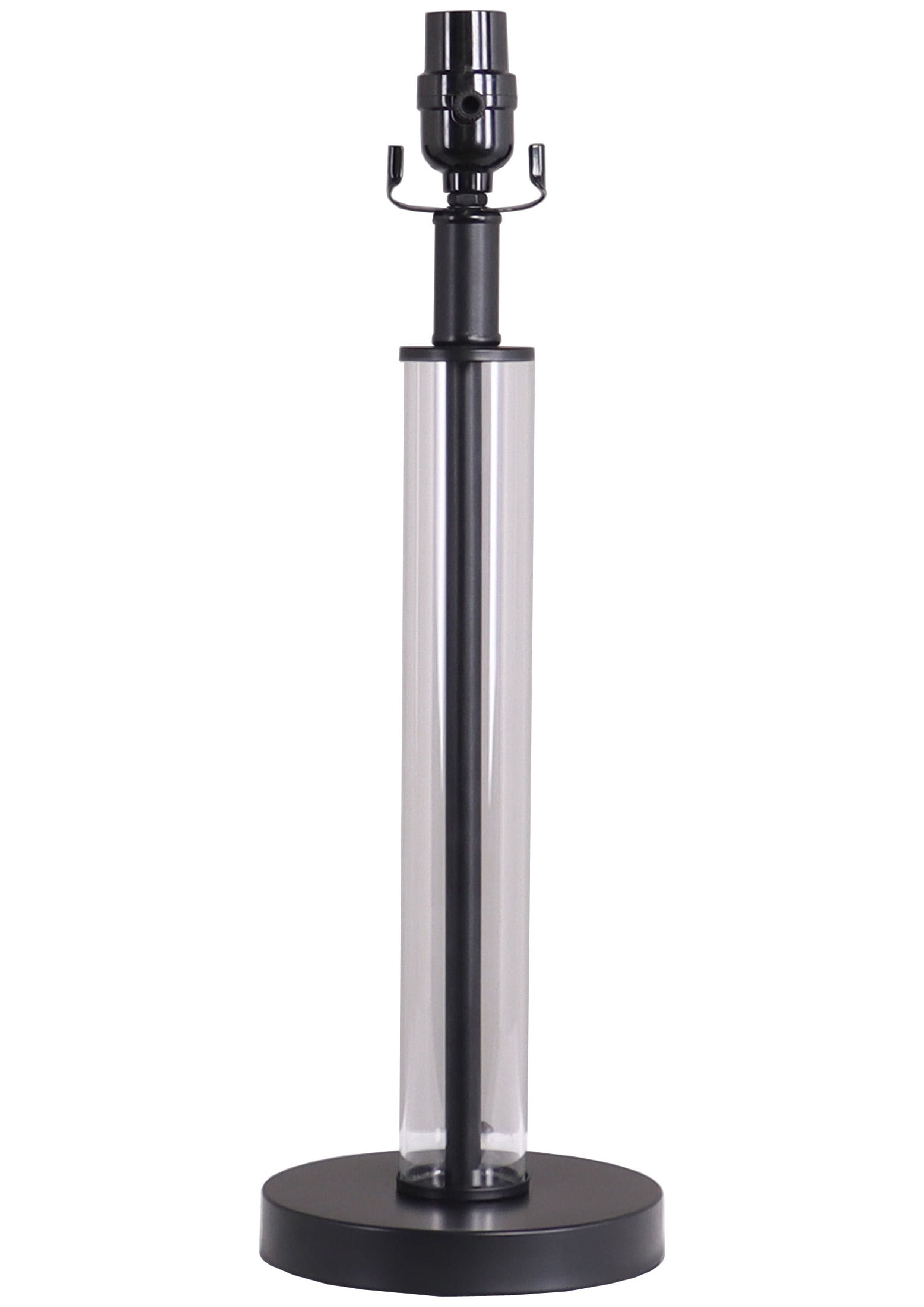 (2 pack) Better Homes & Gardens 19" Black Metal and Clear Glass Column Lamp Base
