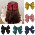 thumbnail image 1 of Cheers.US Vintage Large Bow Hair Pin Party Prom Beach Elastic Handmade Barrette Outfit Hair Accessory Hair Claw Best Gift for Women and Girls, 1 of 4