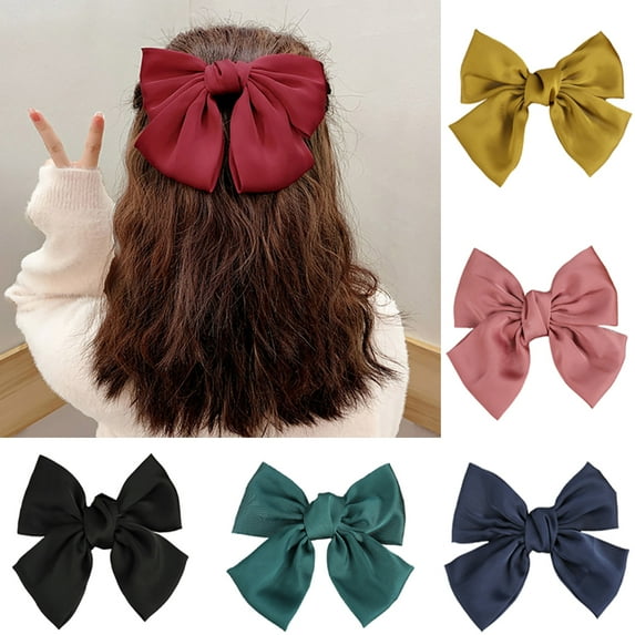Cheers.US Vintage Large Bow Hair Pin Party Prom Beach Elastic Handmade Barrette Outfit Hair Accessory Hair Claw Best Gift for Women and Girls