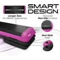 Pink Method Kick Back Risers Yes4All Adjustable Aerobic Step Platform, 40 in x 16 in with 4 Risers ...