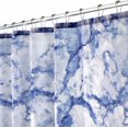 thumbnail image 6 of Fabric Shower Curtain, 72" x 72", Machine Washable, Quality Reinforced Buttonholes for Bathroom, Guest Bath, Stalls, Tubs, Carrara Marble Design - Purple, 6 of 6