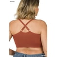 thumbnail image 4 of TheLovely Women & Plus Seamless Bralette Cross-Back Padded Sports Bras with Adjustable Strap, 4 of 4