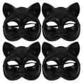 thumbnail image 1 of Máscara de mascarada de gato: 4 piezas Máscara de gato negro Máscara de gato de plástico para fiesta de disfraces de Halloween Máscara de animal de bola de mascarada de cosplay para mujeres y hombres, 1 of 7