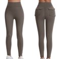 thumbnail image 4 of cfhntfmh Cargo Leggings for Women with Pockets Athletic High Waist Stretchy Pants Workout Running Outdoor Hiking Leggings, 4 of 4