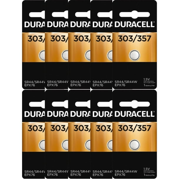 10 Duracell 357 303 6 Px76 Sr44w Sw Lr44 Ag13 Silver Oxide Battery Walmart Com Walmart Com