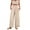 Beige, variant on Womens Wide Leg Palazzo Pants High Waisted Flowy Lounge Pant Summer Beach Work Boho Casual Trousers