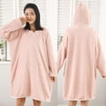 thumbnail image 2 of SELONE Women's Fleece Hooded Bathrobe Long Sleeve Flannel Robe Above Knee Absorbent Plus Size for Ladies, 2 of 4