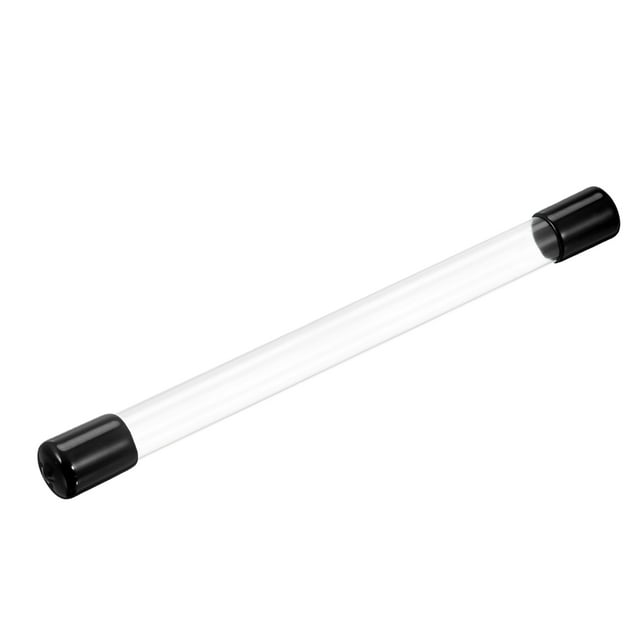 Tubo rígido transparente redondo de plástico con tapas, tubería de policarbonato para agua, negro, transparente 0.55"x0.6"
