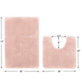 thumbnail image 3 of Yafa Home Fashion 2 Piece Solid Microfiber Soft Bathroom Rug Set, Non-Slip TPR Backing, 3 of 6